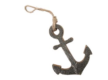 pc. 1 wooden anchor w/metal natural 14x10cm