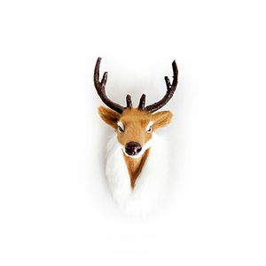 Deer Head 7x9x13cm Brown/White