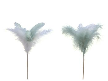 pb. 8 feathers/stick green 12 cm