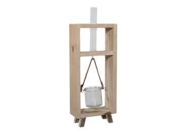 pc. 1 wooden frame w/glass (1) natural 19.5x8x44cm