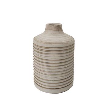 Vase Viana Wood D18 H27cm Natural/White