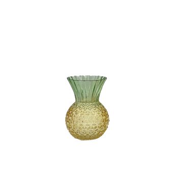 Vase Pineapple D13 H18cm Green/Yellow