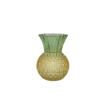 Vase Pineapple D16 H22cm Green/Yellow