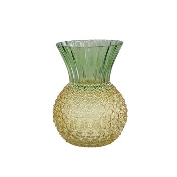 Vase Pineapple D20 H28cm Green/Yellow