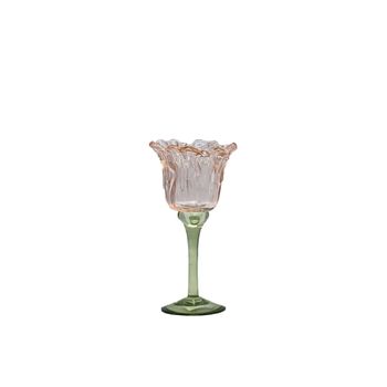 Tealight Holder Flor D9 H20cm Light Pink