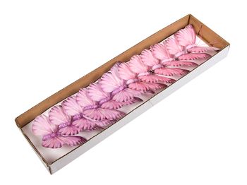 w/b. 12 Schmetterlinge/Clip rosa sortiert 8,5x7 cm