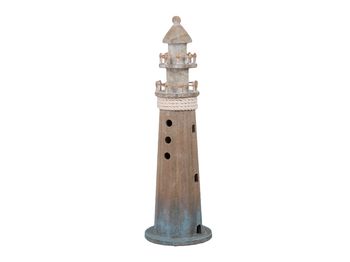 pc. 1 wooden lighthouse blue 37 cm