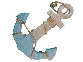 pc. 1 wooden anchor blue 32x38,5x2 cm