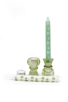 Seasons giftbox With love Duo Candle holder green flower