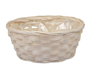 pc. bamboo basket beige Ø 20x9 cm