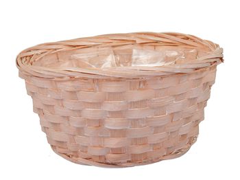 pc. bamboo basket l. Orange Ø 20x9 cm