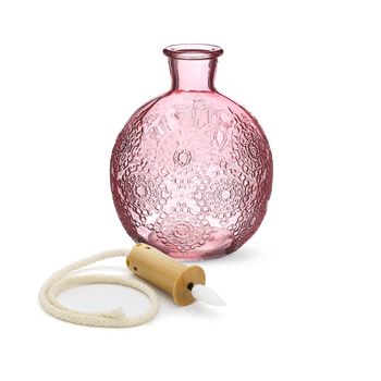 Mit Liebe, Geschenk-Box Bologna Flasche Glas + led Docht rosa