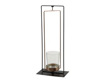 pc. 1 metal candle holder black/gold 27 cm