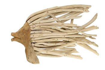 Fish branches with teak head 58x9x45cm Natural