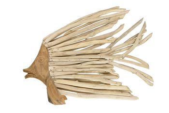 Fish branches with teak head 78x9x55cm Natural