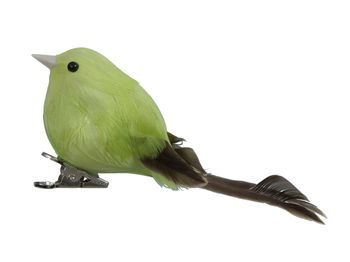 w/b. 8 birds/clip green 10 cm