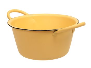 metal bowl w/ears yellow Ø 19x10 cm