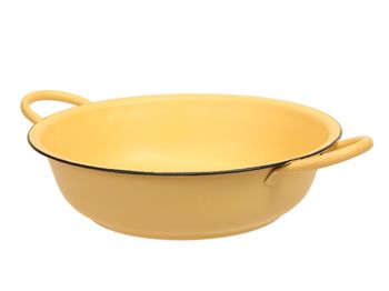 metal bowl w/ears yellow Ø 25x6.5 cm