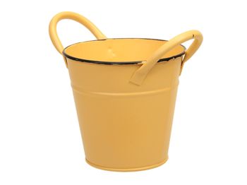 metal basket w/ears yellow Ø 13x12 cm