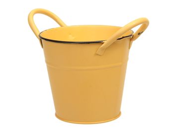 metal basket w/ears yellow Ø 14x13 cm