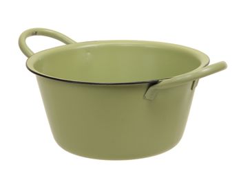 metal bowl w/ears green Ø 19x10 cm