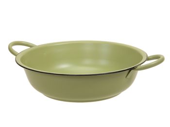 metal bowl w/ears green Ø 25x6.5 cm