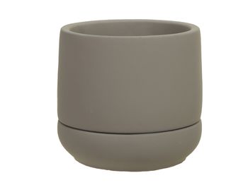 cement flowerpot+saucer natural Ø 12x11.5 cm