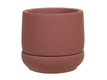 cement flowerpot+saucer d. Pink Ø 12x11.5 cm