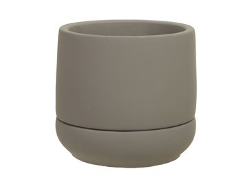 cement flowerpot+saucer natural Ø 13.5x13 cm