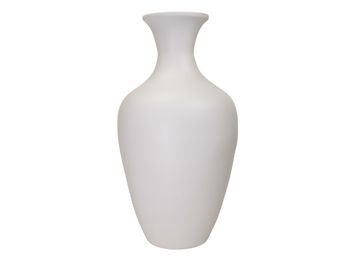 Vase aus gesponnenem Bambus matt weiß Ø 26 x H 49 cm