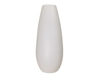 Vase aus gesponnenem Bambus matt weiß Ø 18 x H 43 cm