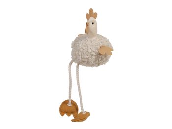 pb. 1 fabric rooster/sitting beige 13x29 cm