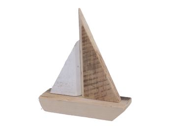 pc. 1 wooden boat natural 15x5x22 cm