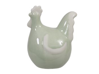 pc. 1 porcelain rooster green 7x11 cm