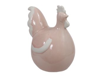 pc. 1 porcelain rooster pink 10x15 cm