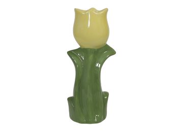 pc. 1 dolomite tulip vase yellow 20.5 cm