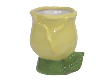 pc. 1 dolomite tulip flowerpot yellow 8.5x10 cm