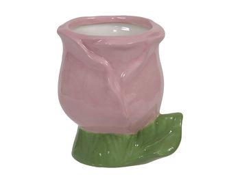 pc. 1 dolomite tulip flowerpot pink 8.5x10 cm