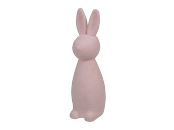 pc. 1 flock rabbit/standing light pink 31 cm