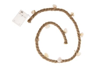 Jute rope with 20 led lights and 10 shells 100x1.2cm bo Warm