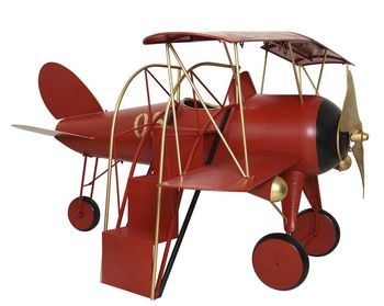 Metalen vliegtuig met trap rood 298x277x161.5cm