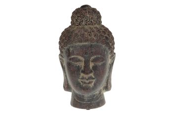 Statue buddha terracotta Ø12.5x22.5cm Dark grey