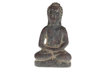 Statue buddha terracotta 12x9x21cm Dark grey