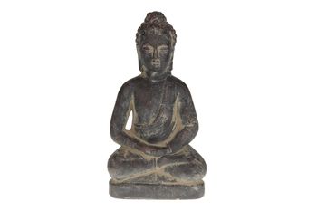 Statue buddha terracotta 17x11x30.5cm Dark grey