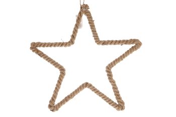 Jute rope star with 20 led lights 40cm Natural (excl. Battery)