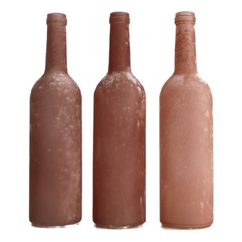 Bottle glass Ø7.5x31.5cm 1pc Mixed pink