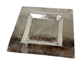 Aluminiumschale quadratisch 44x44x3cm Silber