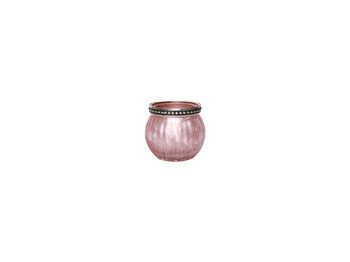 Tealight Holder Esaro Glass D7 H6cm Pink