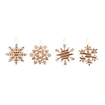 Hanger Snowflake 4ass. 12x12cm Copper