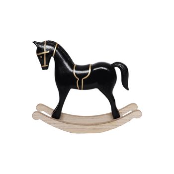 Rocking Horse 23x6x26cm Black/Gold